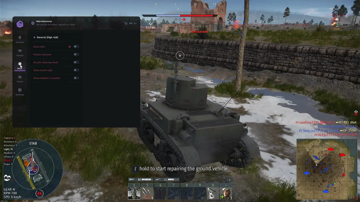 Screenshot 20 do cheat War Thunder Authority para War Thunder